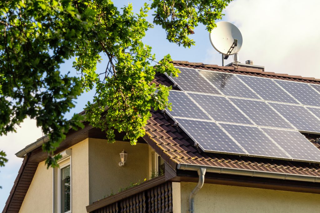 roof after installing solar panels